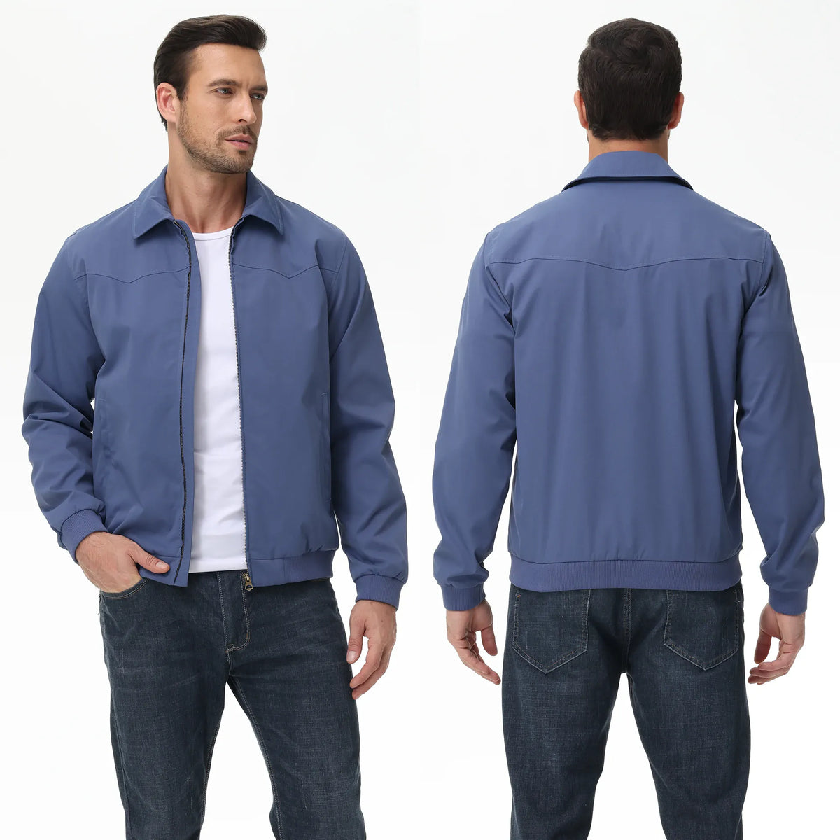 KissICON Thin-Greyblue / US L Waterproof Cargo Windbreaker Jacket AutumnWinter Outdoor Style