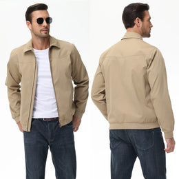 KissICON Thin-Khaki / US L Waterproof Cargo Windbreaker Jacket AutumnWinter Outdoor Style