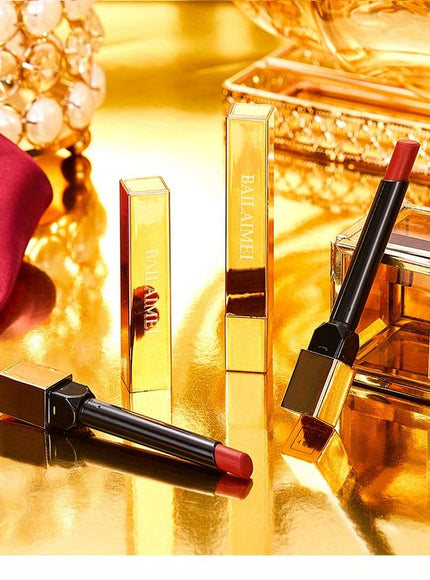 KissICON Thin Tube Lipstick Box KissIcon Red Velvet Matte Lipstick - Long Lasting