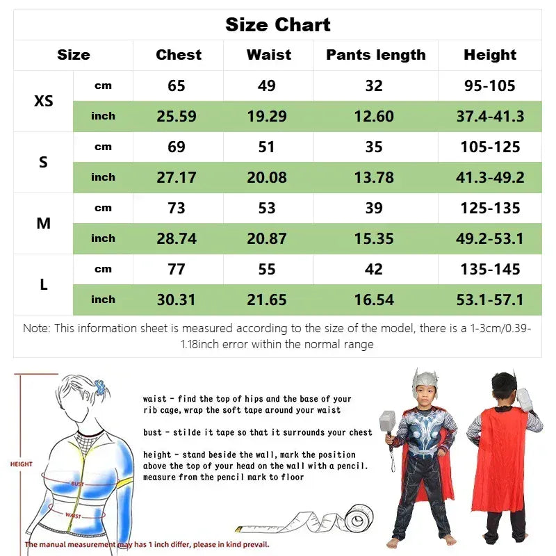 KissICON Thor Muscle Anime Smile Hero Cosplay Costume, Combinaison, Marteau Everak, Ensemble Complet, Costumes d'Halloween et de Carnaval