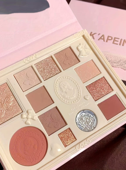 KissICON Three-dimensional Relief Kapeine 12color Eyeshadow Highlighter Contour Palette
