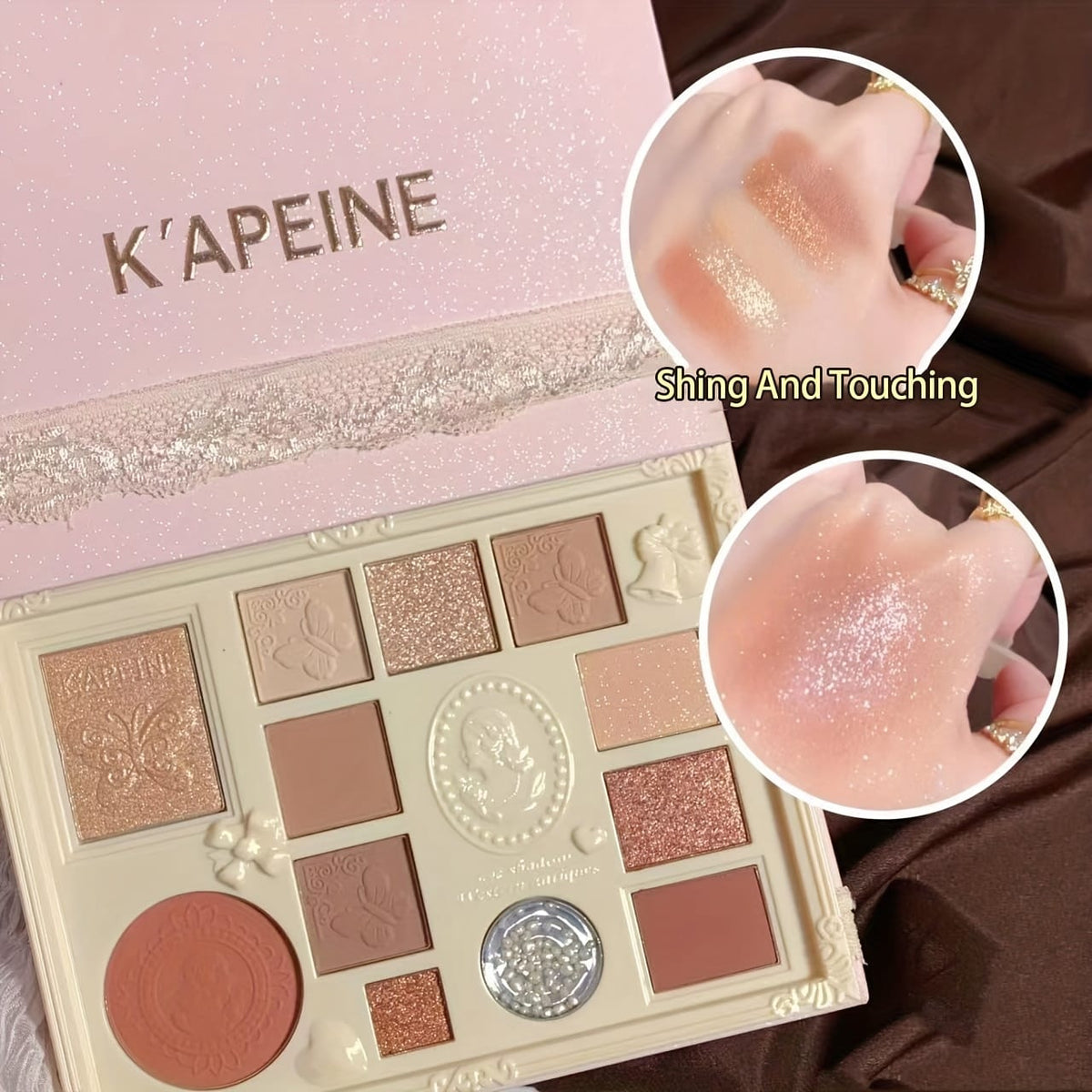 KissICON Three-dimensional Relief Kapeine 12color Eyeshadow Highlighter Contour Palette