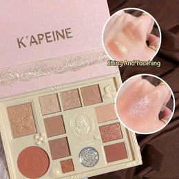 KissICON Three-dimensional Relief Kapeine 12color Eyeshadow Highlighter Contour Palette
