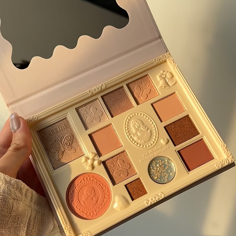 KissICON Three-dimensional Relief Kapeine 12color Eyeshadow Highlighter Contour Palette