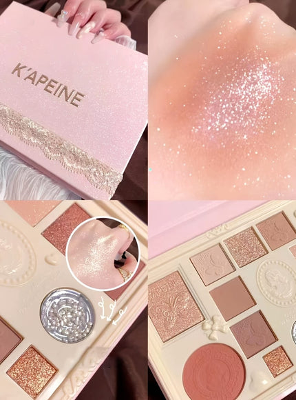 KissICON Three-dimensional Relief Kapeine 12color Eyeshadow Highlighter Contour Palette