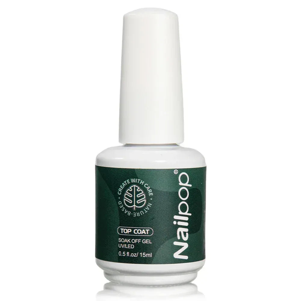 KissICON Top coat 15ml Nailpop 10ml Rubber Base Gel Top Coat Soak