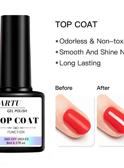 KissICON TOP COAT KissIcon Gel Nail Art Set Soak Off Base