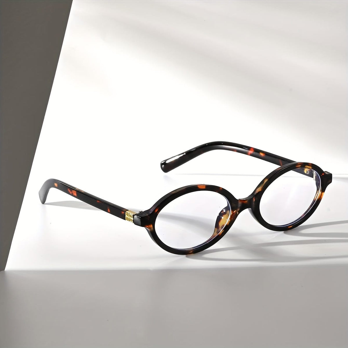 jkthpu-45 Tortoiseshell Frame Powder Retro Oval PC Glasses Adaptive Indoor Vision Priority Access