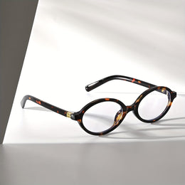 jkthpu-45 Tortoiseshell Frame Powder Retro Oval PC Glasses Adaptive Indoor Vision Priority Access