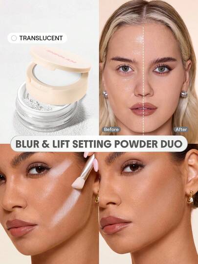 jkthpu-45 Translucent / one-size KissIcon SHEGLAM InstaReady Blur Powder Duo Bubblegum Matte