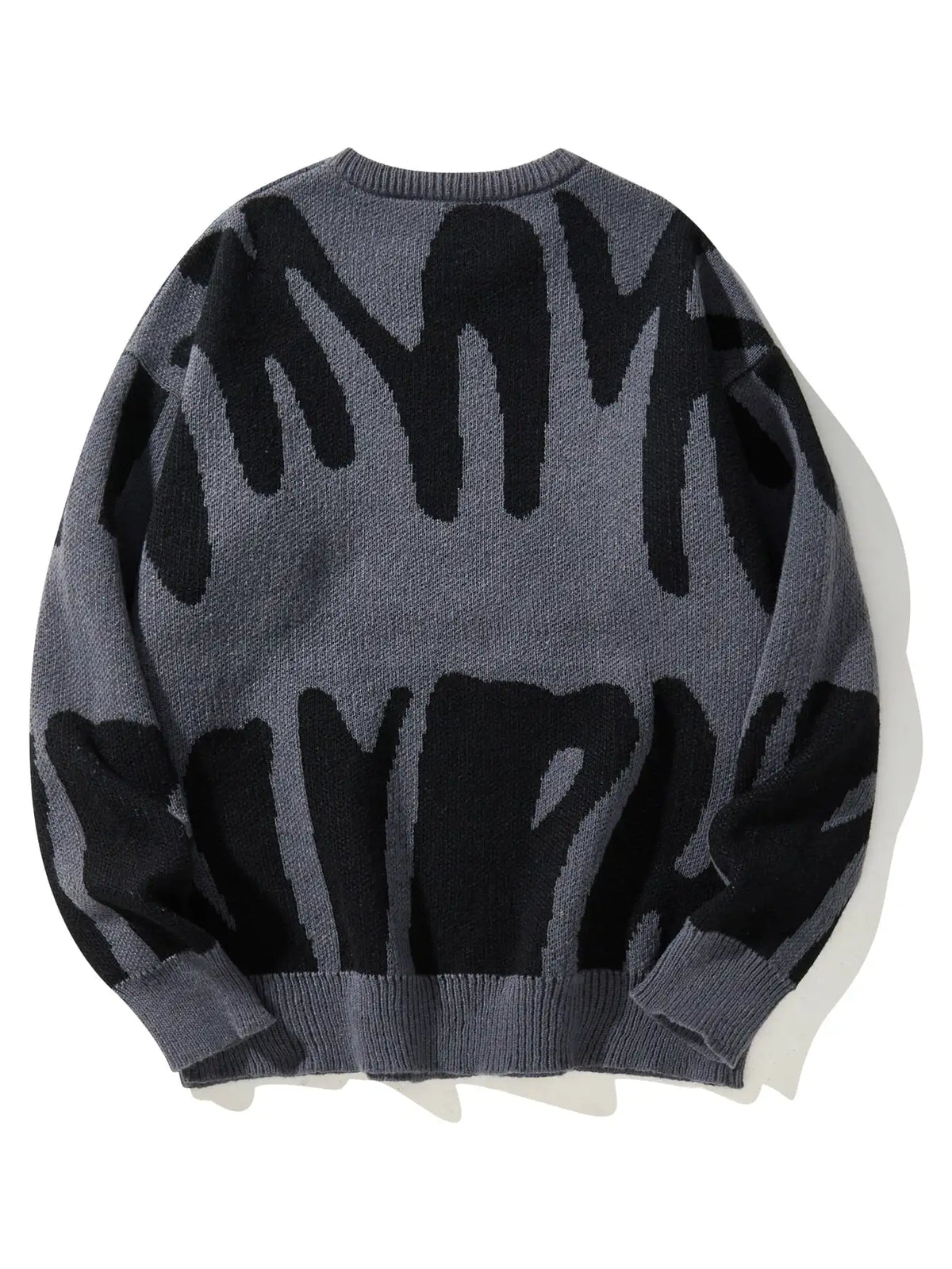 KissICON Trendy Irregular Jacquard ColorBlock Mens Pullover Sweater