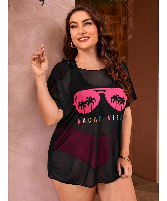 KissICON Tropical Curve Beach Coverup – Mesh