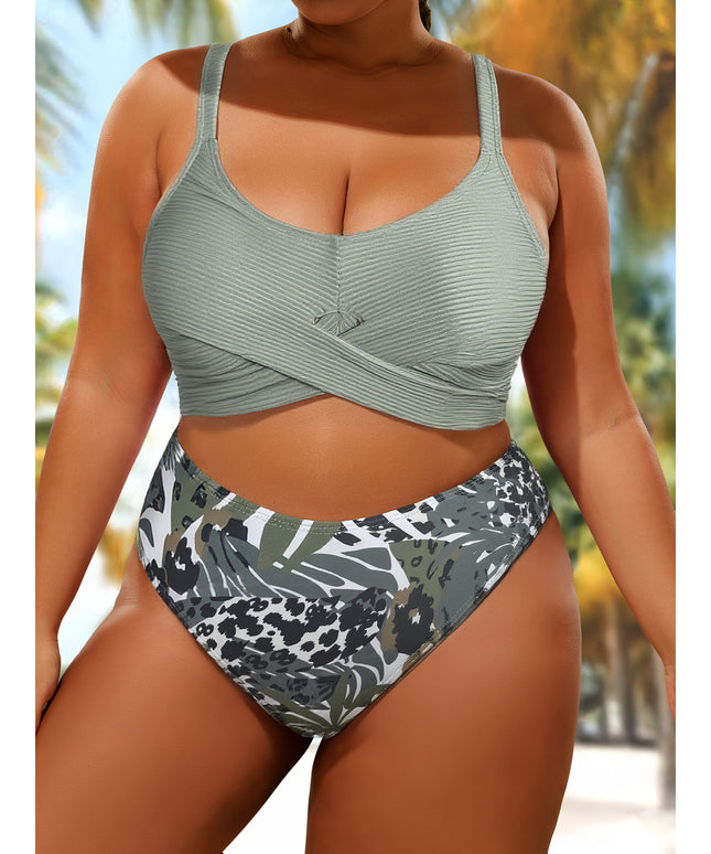 KissICON Tropical Print Bikini
