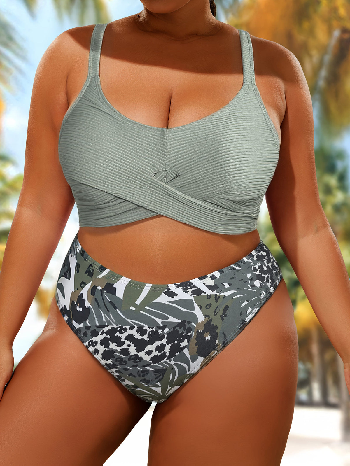 KissICON Tropical Print Bikini