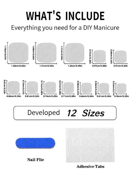 KissICON TT12 24Pcs Floral Design Press on False Nails Short