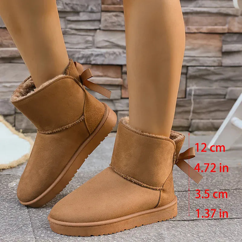 KissICON tuo se / 39 Bowtie Decor Comfort Non Slip Snow Boots Thick