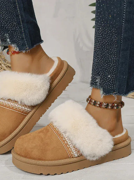 KissICON tuo se / 39 Faux Suede Winter Warm Cotton Slippers Women Fluffy