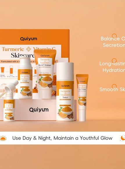 KissICON Turmeric Vitamin C Skincare Set 5 In 1