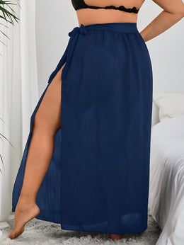 KissICON Turquoise Flowy Maxi Beach Skirt – Curve
