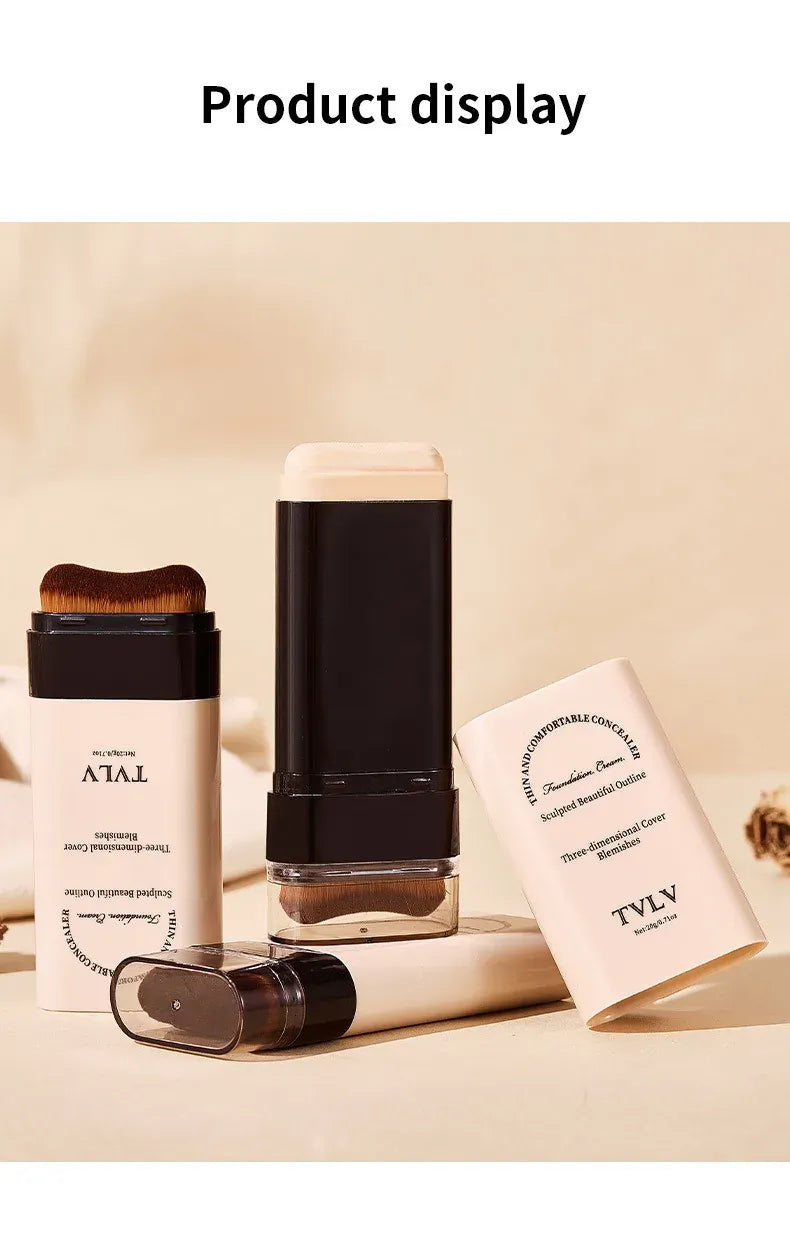 KissICON 💋TVLV Velvet Moist Foundation Stick - LongLasting Concealer