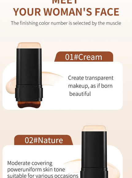 KissICON 💋TVLV Velvet Moist Foundation Stick - LongLasting Concealer