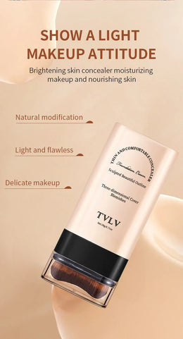 KissICON 💋TVLV Velvet Moist Foundation Stick - LongLasting Concealer
