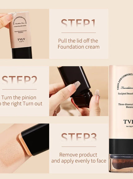 KissICON 💋TVLV Velvet Moist Foundation Stick - LongLasting Concealer
