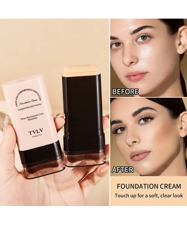 KissICON 💋TVLV Velvet Moist Foundation Stick - LongLasting Concealer