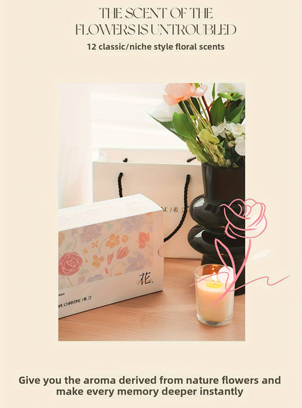 KissICON Twelve Flower Scent Perfume Gift Box (5ML*12) Floral Perfume – Gift 12 Scents