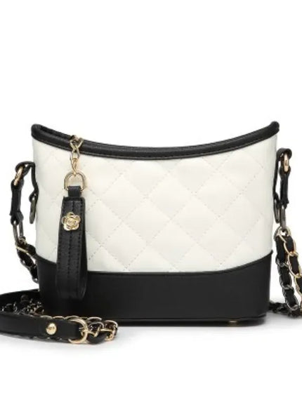 KissICON type 3 Floral Stitch Mini Crossbody – Chain Strap Quilted