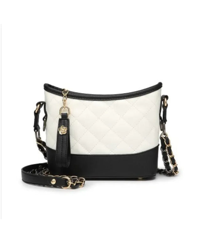 KissICON type 3 Floral Stitch Mini Crossbody – Chain Strap Quilted