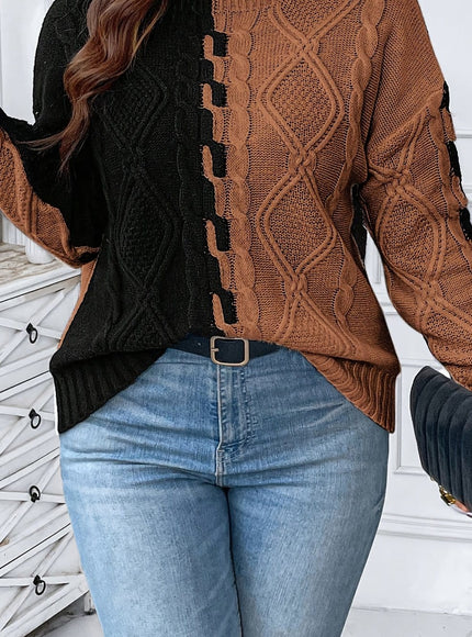KissICON UK 16 / Black Plus Size, Women's Plus Size Elegant Oversized Sweater