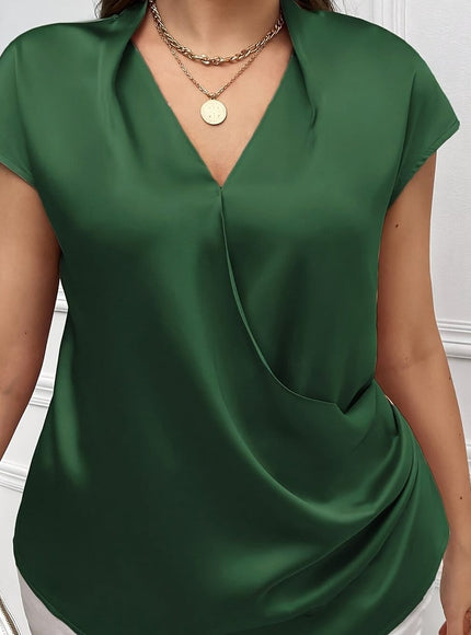 KissICON UK 16 / Dark Green Plus Size, DXK Plus Size Shirt