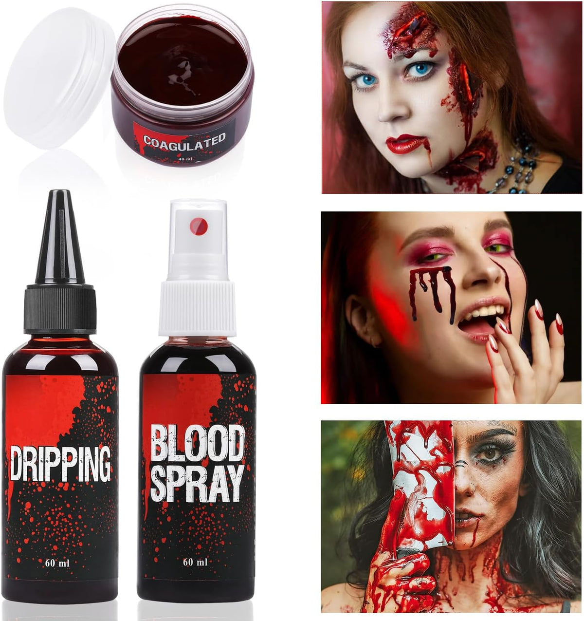 KissICON Ultimate Washable Special Effects Fake Blood Makeup Set