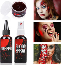 KissICON Ultimate Washable Special Effects Fake Blood Makeup Set
