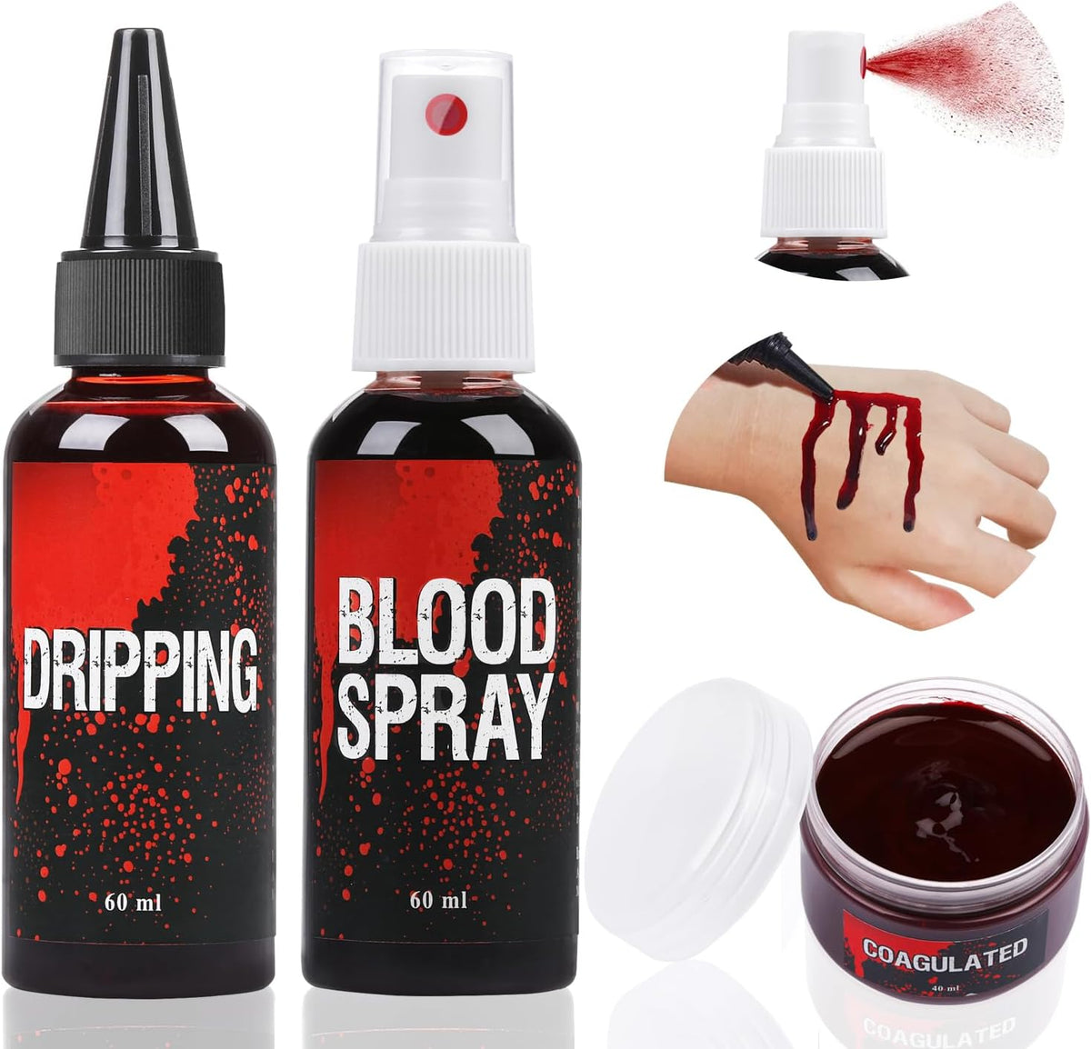 KissICON Ultimate Washable Special Effects Fake Blood Makeup Set