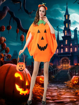 KissICON Unisex Adult Pumpkin Costume Set with Hat and Bag