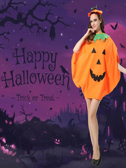 KissICON Unisex Adult Pumpkin Costume Set with Hat and Bag