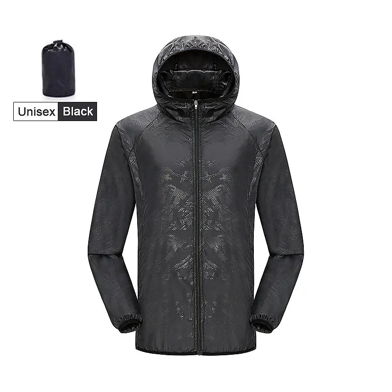 KissICON Unisex Black / XL Unisex Waterproof Quick Dry Outdoor Hiking Camping Windbreaker Jacket