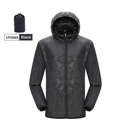 KissICON Unisex Black / XL Unisex Waterproof Quick Dry Outdoor Hiking Camping Windbreaker Jacket