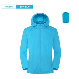 KissICON Unisex-Blue / M / China Mainland Waterproof Sun Protection Camping Rain Jacket  Quick Dry Windbreaker