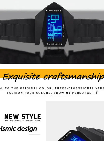 KissICON Unisex Digital Sports Watch - Jet Fighter Timepiece
