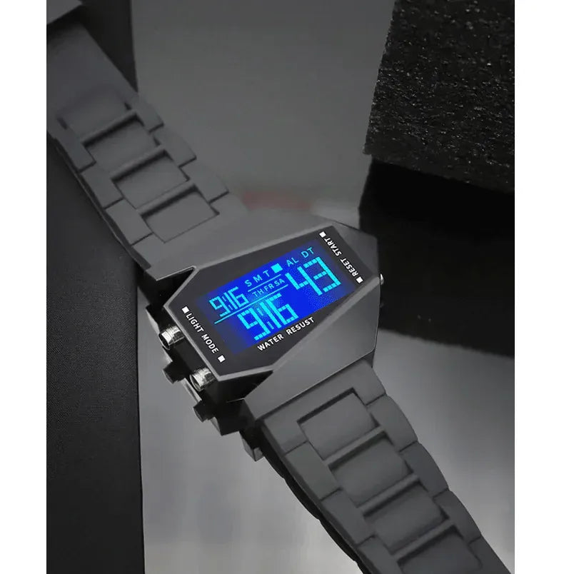 KissICON Unisex Digital Sports Watch - Jet Fighter Timepiece