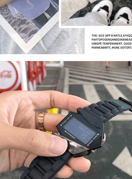 KissICON Unisex Digital Sports Watch - Jet Fighter Timepiece