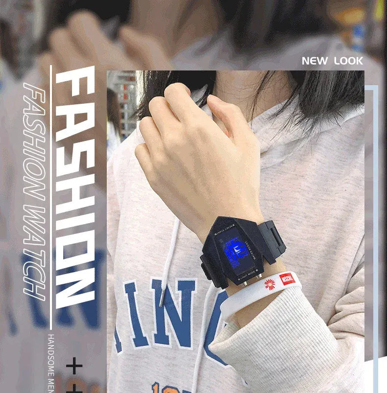 KissICON Unisex Digital Sports Watch - Jet Fighter Timepiece