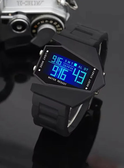 KissICON Unisex Digital Sports Watch - Jet Fighter Timepiece