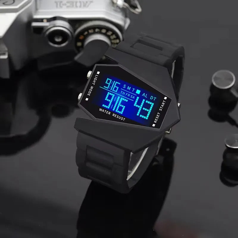 KissICON Unisex Digital Sports Watch - Jet Fighter Timepiece