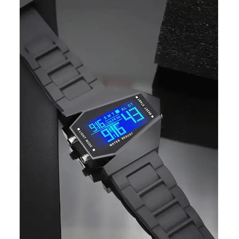 KissICON Unisex Digital Sports Watch - Jet Fighter Timepiece