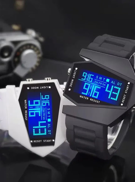 KissICON Unisex Digital Sports Watch - Jet Fighter Timepiece