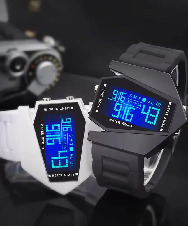 KissICON Unisex Digital Sports Watch - Jet Fighter Timepiece